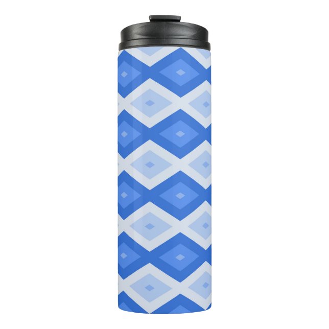 Bouteilles Isothermes Tons de motif de diamant bleu (Devant)