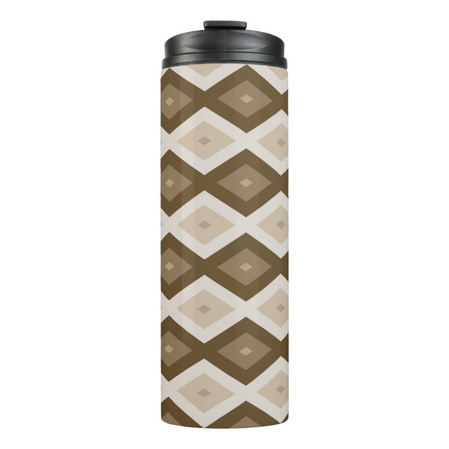 Bouteilles Isothermes Tons de motif diamant brun (Devant)