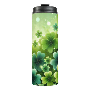 BOUTEILLES ISOTHERMES TONS DE SHAMROCKS CELTIQUES IRLANDAIS VERTS