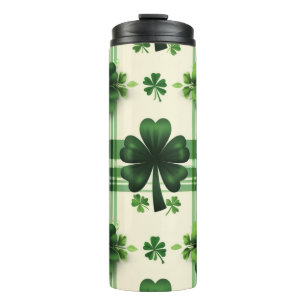 BOUTEILLES ISOTHERMES TONS DE SHAMROCKS CELTIQUES IRLANDAIS VERTS