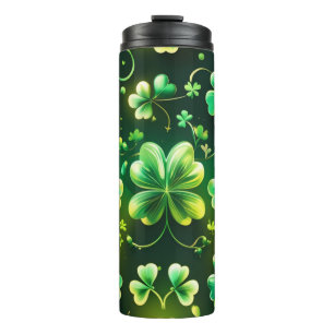 BOUTEILLES ISOTHERMES TONS DE SHAMROCKS CELTIQUES IRLANDAIS VERTS