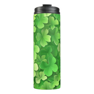 BOUTEILLES ISOTHERMES TONS DE SHAMROCKS CELTIQUES IRLANDAIS VERTS