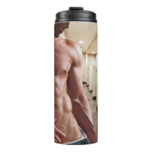 Bouteilles Isothermes Torse d'homme musclé torse nu sixpack de SlipperyJ