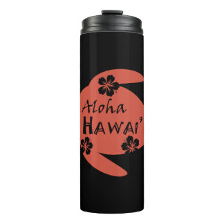 Bouteilles Isothermes Tortue de mer Aloha Hawaii Hibiscus Orange Graphic