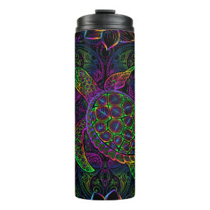 Bouteilles Isothermes Tortue de mer Boho : Motif psychédélique mandala
