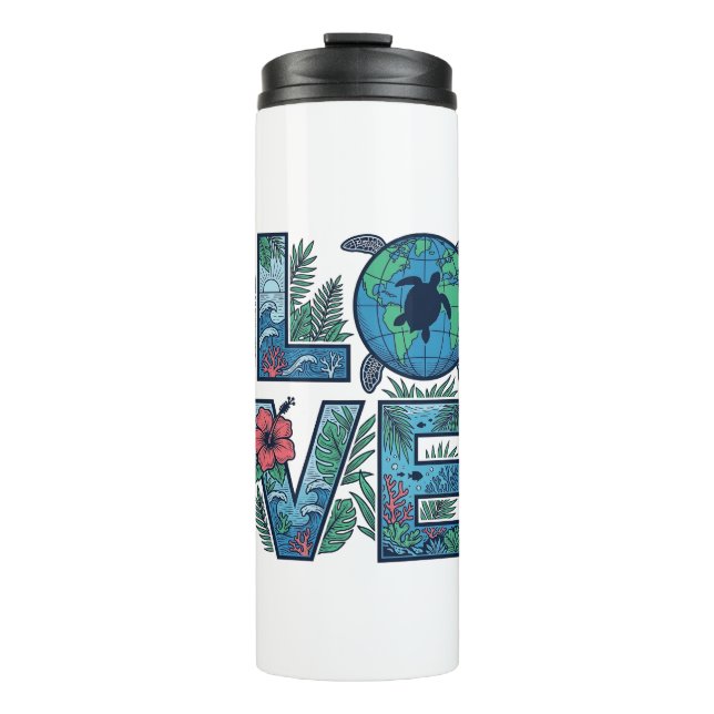 Bouteilles Isothermes Tortue de mer Terre Tropical Amour (Devant)