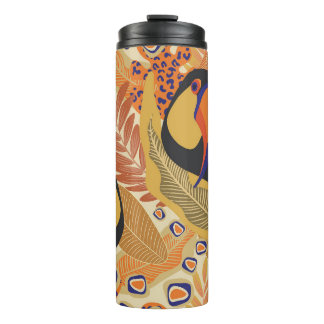 Bouteilles Isothermes Toucans sur branches, motif tropical sans soudure.