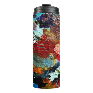 Bouteilles Isothermes touches multicolores de peinture à l'huile sur l'a