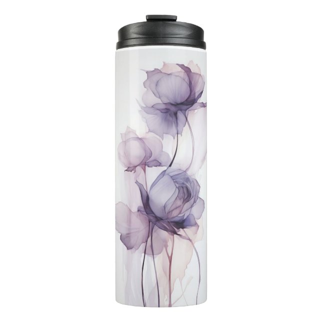 Bouteilles Isothermes Tourbillon thermique fleuri violet (Devant)