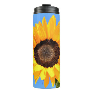 Bouteilles Isothermes Tournesol jaune contre soleil sur ciel bleu - été