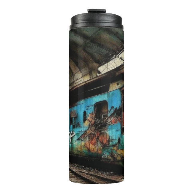 Bouteilles Isothermes Train abandonné avec graffitis d'art urbain de rue (Devant)