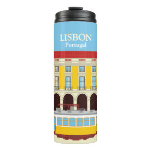 Bouteilles Isothermes Tramway jaune de Lisbonne style vintage