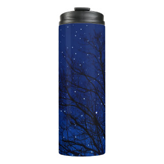 Bouteilles Isothermes Trees against starry sky background. Trees at nigh