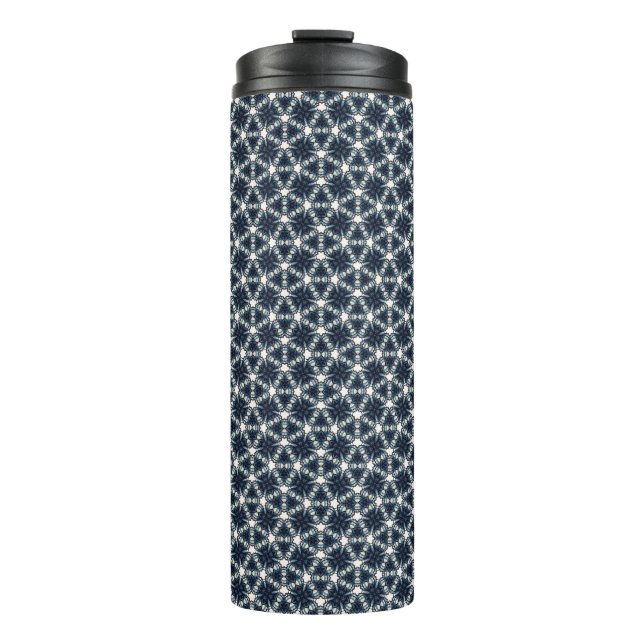 Bouteilles Isothermes Treillis de fleur de neige indigo (Devant)