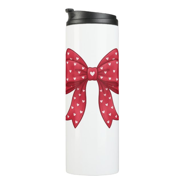 Bouteilles Isothermes Trendy Coquette Red Ribbon Bow with White Hearts (Tourné sur la droite)