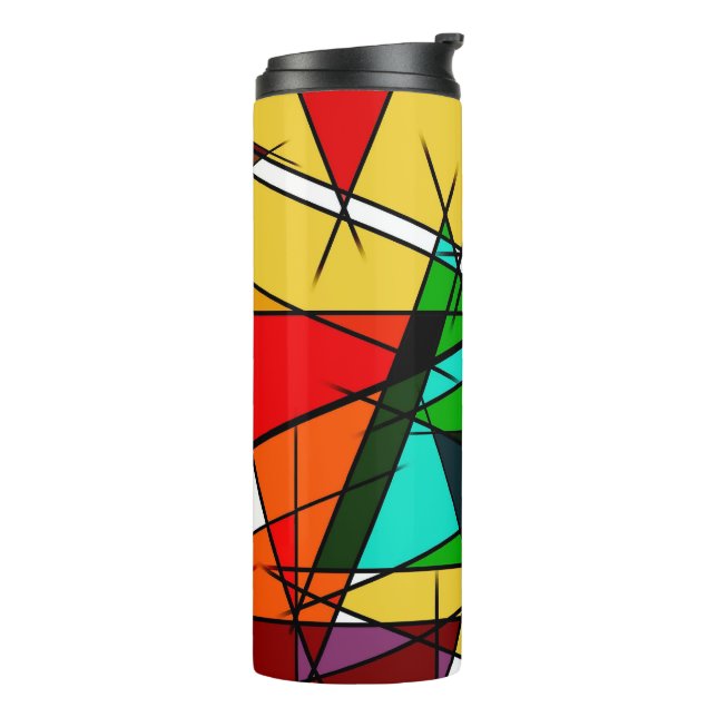 Bouteilles Isothermes Triangle Coloré Géométrique Moderne  (Tourné sur la gauche)