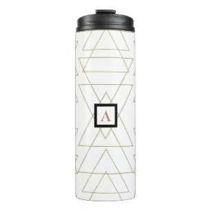 Bouteilles Isothermes Triangles dorés Chic Blanc Moderne Glamour