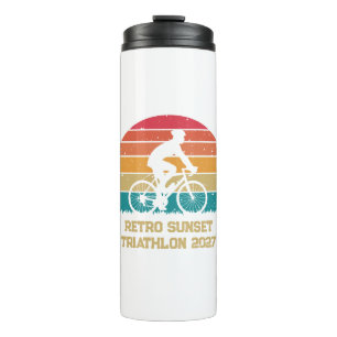 Bouteilles Isothermes Triathlon personnalisé Cyclisme Rétro Coucher de s