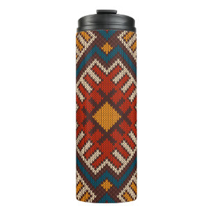 Bouteilles Isothermes Tribal Aztec seamless pattern on the wool knitted