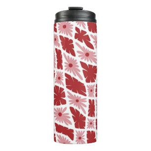 Bouteilles Isothermes Trippy super 60s Flower Checks Rouge rose