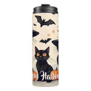 Bouteilles Isothermes Trois chats noirs avec des chapeaux pour Halloween