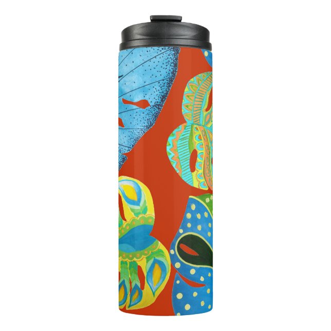 Bouteilles Isothermes Tropical Chic : Motif feutré sans joint. (Devant)