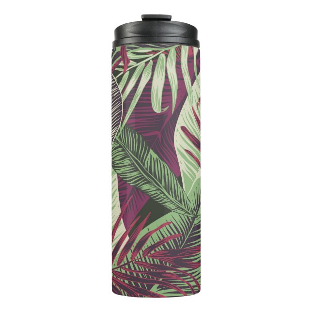 Bouteilles Isothermes Tropical Exotic : Vert tendance sans couture (Devant)