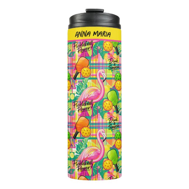 Bouteilles Isothermes Tropical Flamingo Pickleball Power  (Devant)