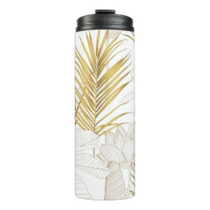 Bouteilles Isothermes Tropical ligne florale exotique feuilles de palmie