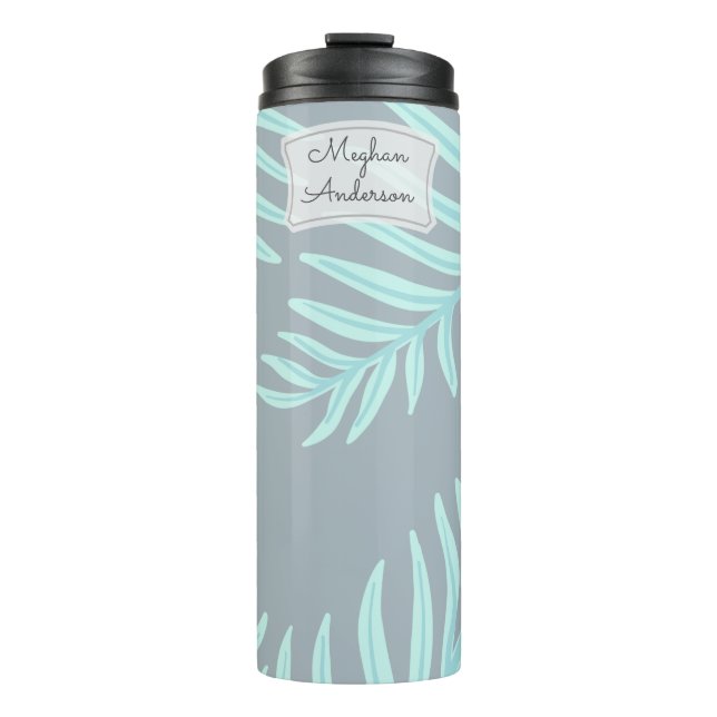 Bouteilles Isothermes Tropical Pastel Feuilles Monogram Thermal Tumbler (Devant)