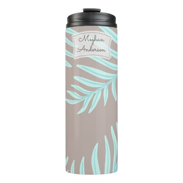 Bouteilles Isothermes Tropical Pastel Feuilles Monogram Thermal Tumbler (Devant)