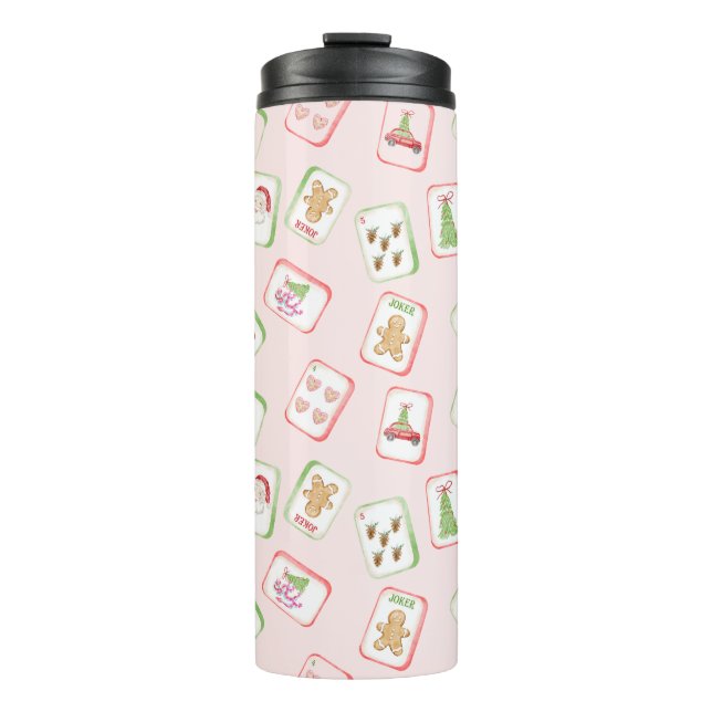 Bouteilles Isothermes Tuiles de Mahjong de Noël (Devant)