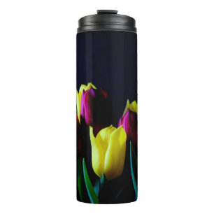 Bouteilles Isothermes Tulipes jaunes et violettes Paruline thermale
