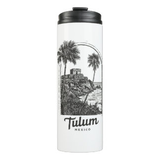 Bouteilles Isothermes Tulum Mexique Destination de Voyage Vintage Ruine