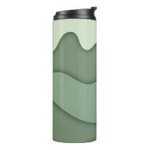 Tumbler à motif vague abstrait vert sauge
