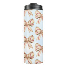 Tumbler de baseball Bow, thème de baseball Coquett