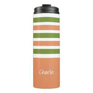 Bouteilles Isothermes Tumbler personnalisé avec monogramme à motif rayur