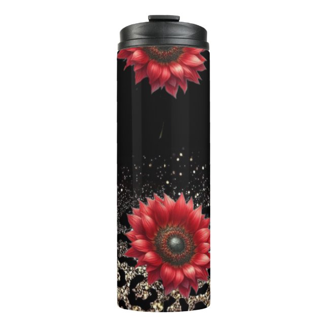 Bouteilles Isothermes Tumbler poster de animal de tournesol rouge (Devant)