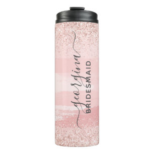 Bouteilles Isothermes Tumbler pour demoiselle d'honneur à paillettes ros