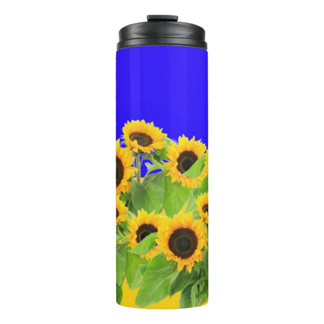 Bouteilles Isothermes Tumbler Thermal Fleurs de soleil Couleurs du drape (Devant)