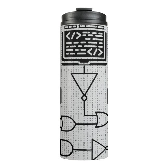 Bouteilles Isothermes Tumbler Thermique à Code Binaire – Design Technolo (Devant)