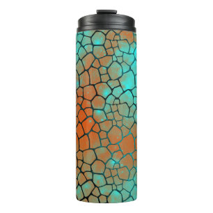 Bouteilles Isothermes Tumbler Thermique à Écailles de Dragon Sarcelle et