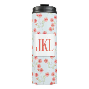 Bouteilles Isothermes Tumbler Thermique à Motif de Fleur de Corail