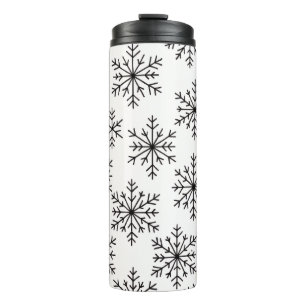 Bouteilles Isothermes Tumbler Thermique à Motif Flocon de Neige Noir et