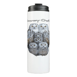 Bouteilles Isothermes Tumbler Thermique Anti-Fuite Chouette Blanche