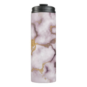 Bouteilles Isothermes Tumbler Thermique Blush Aura Marble Veine Dorée