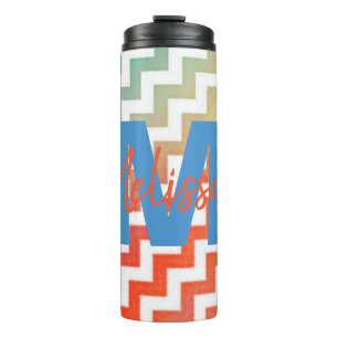 Bouteilles Isothermes Tumbler Thermique Chevron Pastel Personnalisé