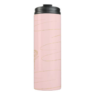 Bouteilles Isothermes Tumbler Thermique en Marbre Rose Gold et Rose Pâle