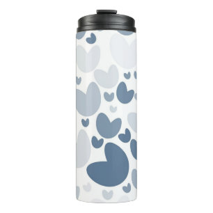 Bouteilles Isothermes Tumbler Thermique Esthétique Cœurs Bleus Élégants