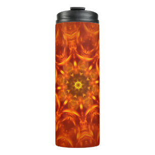 Bouteilles Isothermes Tumbler Thermique Mandala Sunlight Orange Motif
